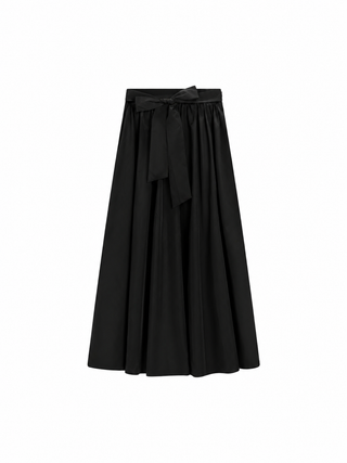 Peode Black Taffeta Circle 34" Skirt With Belt at Dress Code itsdresscode.com