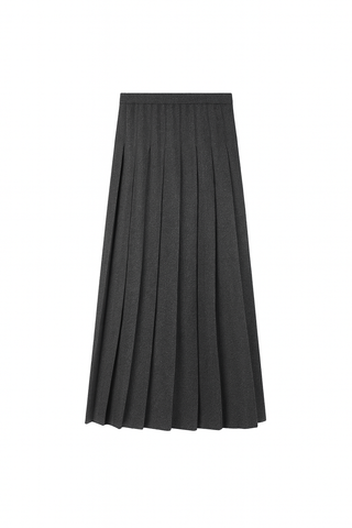 MAXMRKT Charcoal Wool Pleated 38" Skirt at Dress Code itsdresscode.com