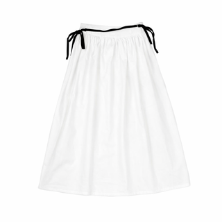 altimge1 La' Nina White Polish Cotton Tie Circle Gathered Waist 33"-35" Skirt at Dress Code itsdresscode.com 