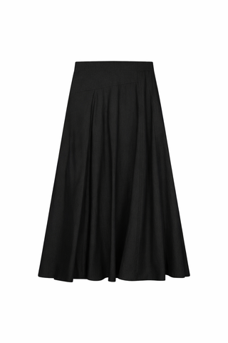 Mysttee Black Design Panel Side Back Pleats 35" Skirt at Dress Code itsdresscode.com