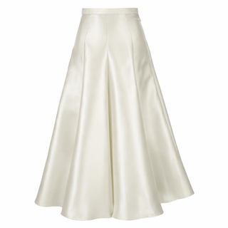 JSE Couture Ivory Elegant Silky Twill Godet Look 33" Skirt with Zipper at Dress Code itsdresscode.com