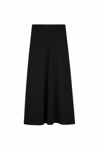 JSE Couture Black Milano A Line Half Circle 35" Skirt With Lining