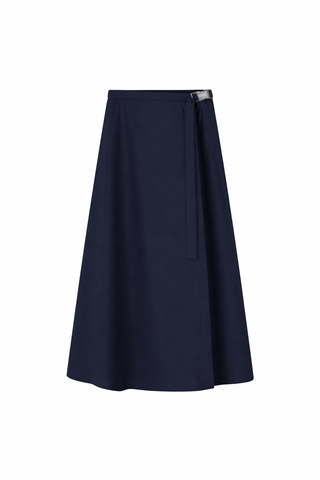 Sciacca Navy Wrap Buckle 36" Skirt at Dress Code itsdresscode.com