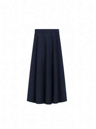 MAXMRKT Navy Two Panels Self Waist 35" Skirt with Side Zipper at Dress Code itsdresscode.com 