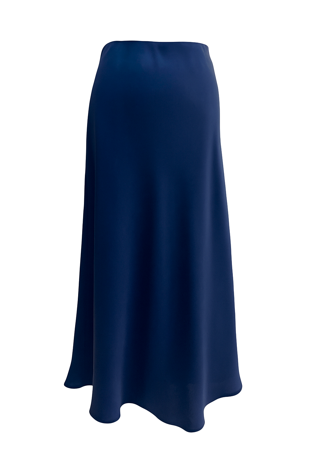 SH662S Navy Satin Elegant Gored Shape 36