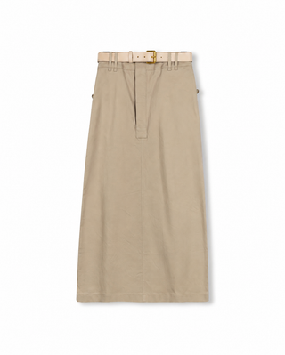 W-20615 Tan Cargo Belted 36" Skirt with Pockets