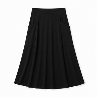 Wear & Flair Black Ponte A-Line 33" Skirt with Pockets at Dress Code itsdresscode.com