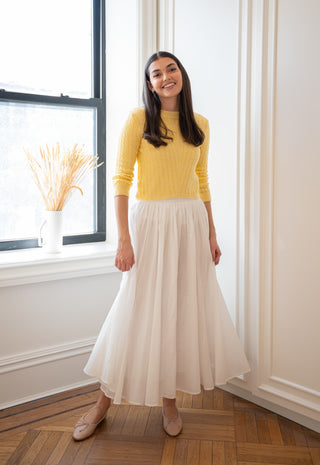 altimge2 for MiJN White Full Cotton Gathered 35" Skirt at Dress Code itsdresscode.com