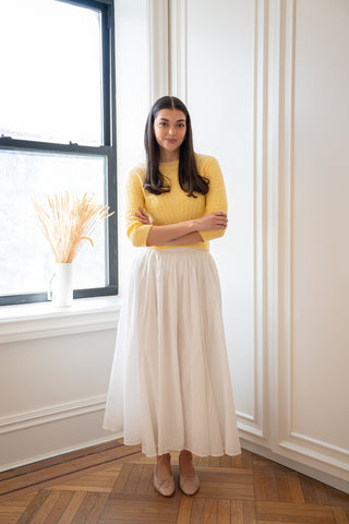 altimge1 for MiJN White Full Cotton Gathered 35" Skirt at Dress Code itsdresscode.com
