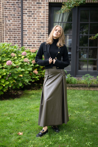 13205/AS/1 Olive Leather  38" Skirt
