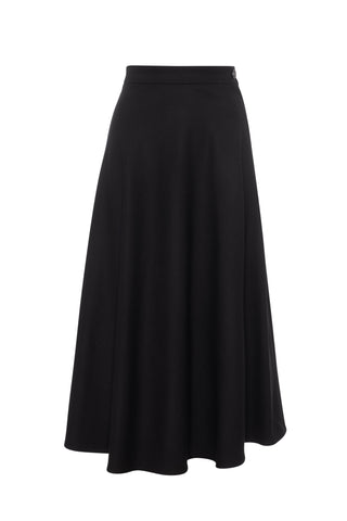 DW3M8968ZBN Black Two Panels Self Waist 35" Skirt with Side Zipper