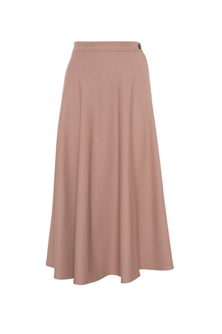 DW3M8968ZBN Blush Pink Two Panels Self Waist 35" Skirt with Side Zipper