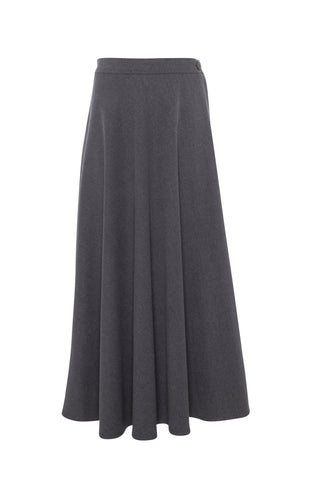 MAXMRKT Charcoal Two Panels Self Waist 35" Skirt with Side Zipper at Dress Code itsdresscode.com