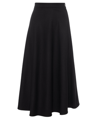 DW3M8968ZBN Black Two Panels Self Waist 35" Skirt with Side Zipper