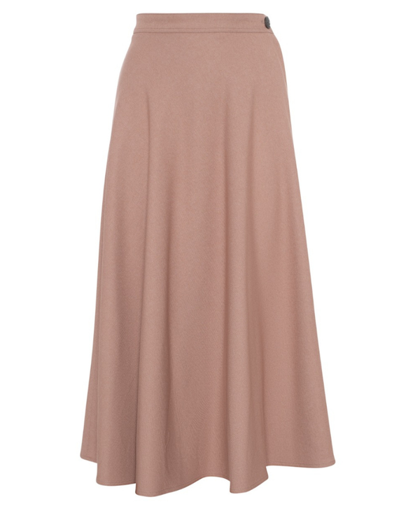 DW3M8968ZBN Blush Pink Two Panels Self Waist 35" Skirt with Side Zipper