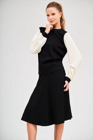 Daniella Faye Black Riva SHISHI Pull On 27" Skirt