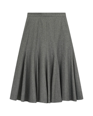 SK018 Gray Flair Seamed Midi 30" Skirt