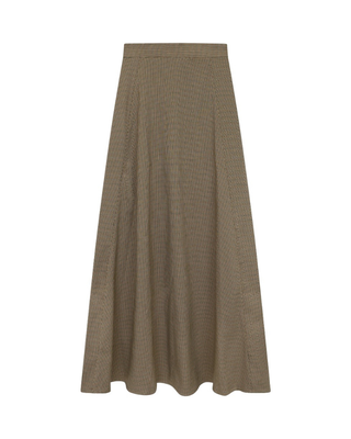 8512S Brown Plaid A-Line Panel 38" Skirt with Zipper