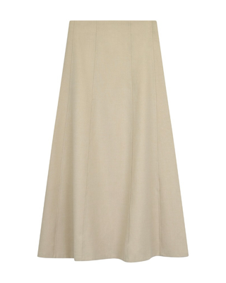 M713 Warm Cream Thin Wool Panels Seamed 36" Skirt