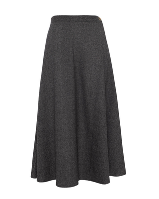 WB5CM1700SM Medium Gray Mix Wool 35" Skirt with Side Button