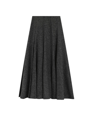SK014 Black Tweed Pleated 36" Skirt