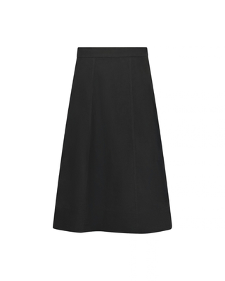 HSK18A Black A-Line Paneled Seams 35" Skirt
