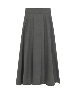 2547-14 Charcoal Gray Front Pleated 37" Skirt