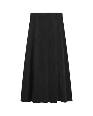 2721CD Black Thin Corduroy Panel 37" Skirt with Zipper