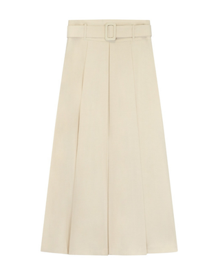 AL131FW Ivory Pleated 32"-34" Skirt with Wide Belt