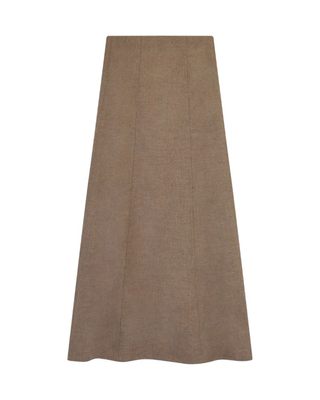 M713 Mocha Thin Wool Panels Seamed 36" Skirt
