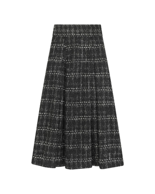 N137 Black Tweed Pleated 36" Skirt