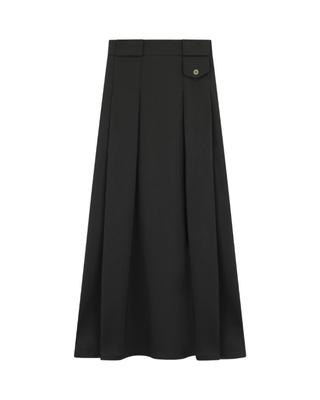 HSK24A Black Pleated Flap 36" Skirt With Zipper