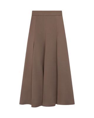 5362 Taupe Panel Front Pleats 36" Skirt with Back Zipper