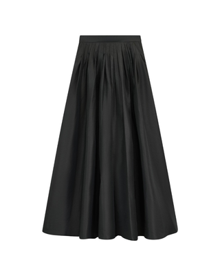 2763TF Black Crisp Taffeta Gathered Waist 35" Skirt