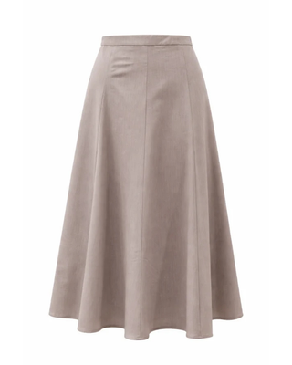 MNA7152 Oat Flairy Panel 37" Skirt with  Side Zipper