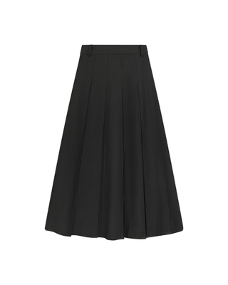 SK-KEF2701 Black Basic Fabric Pleated 35" Skirt