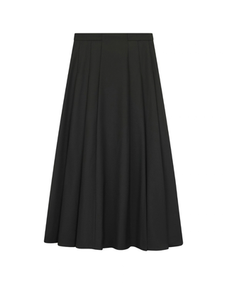 SWF2621 Black A-Line Side Pleated 35" Skirt with Zipper
