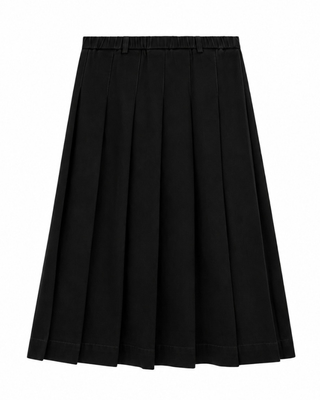 13-467 Black Rubber Waisted Short Pleated 28" Skirt