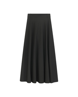 S7704 Black Flairy Scuba 37" Skirt with Belt Loops