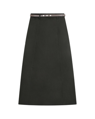 WB6CM2251SL Black Brushed Cotton 37" Skirt with Belt