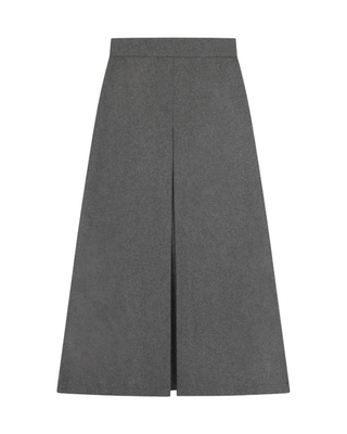 3006 Gray Wool Middle Inverted Pleat A-Line 34" Skirt
