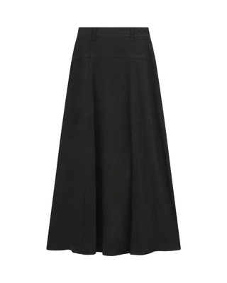 2002 Black Suede Drop Waist Panel 36" Skirt
