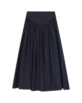 AL154FW Navy Gathered 34"-36" Skirt with Round Yoke