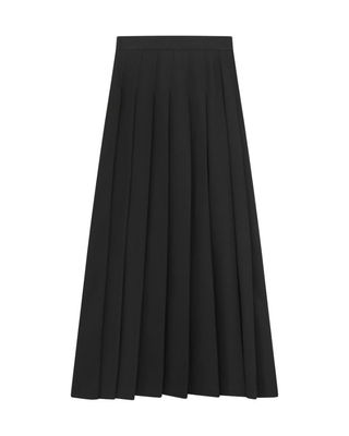 DW5M8973LC Black Pleated 37" Skirt with Side Zipper