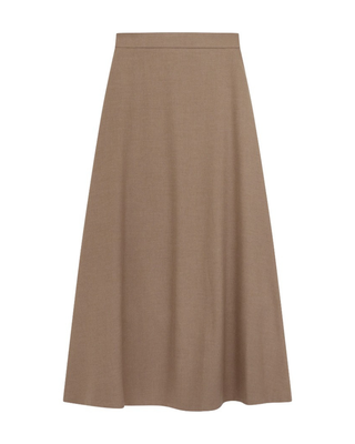 5395 Taupe A-Line 37" Skirt with Back Zipper