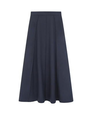 2720 Navy Paneled 37" Skirt with Back Zipper