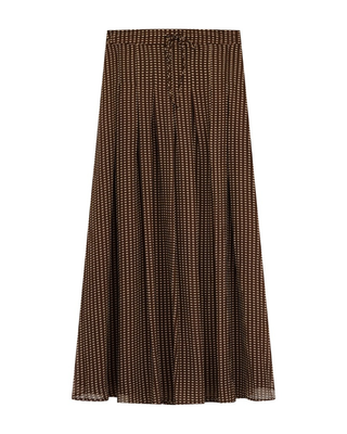 M1297 Brown Checkered Drawstring 37" Skirt
