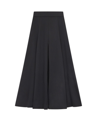 5362 Black Panel Front Pleats 36" Skirt with Back Zipper