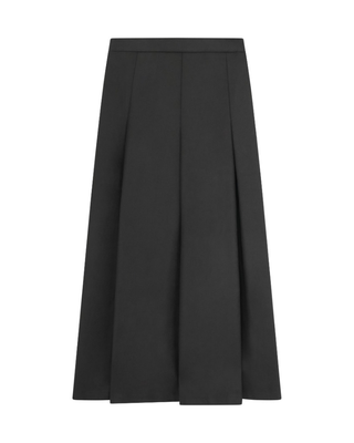 M1227 Black Wool Pleated 36" Skirt
