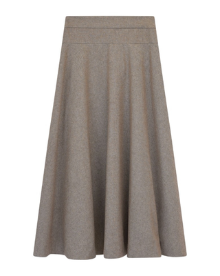 DCFW2602 Beige Wool Circle Sussman 35" Skirt